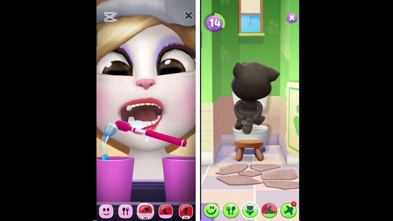 My talking Angela🆚 My talking Tom 2 chellenj