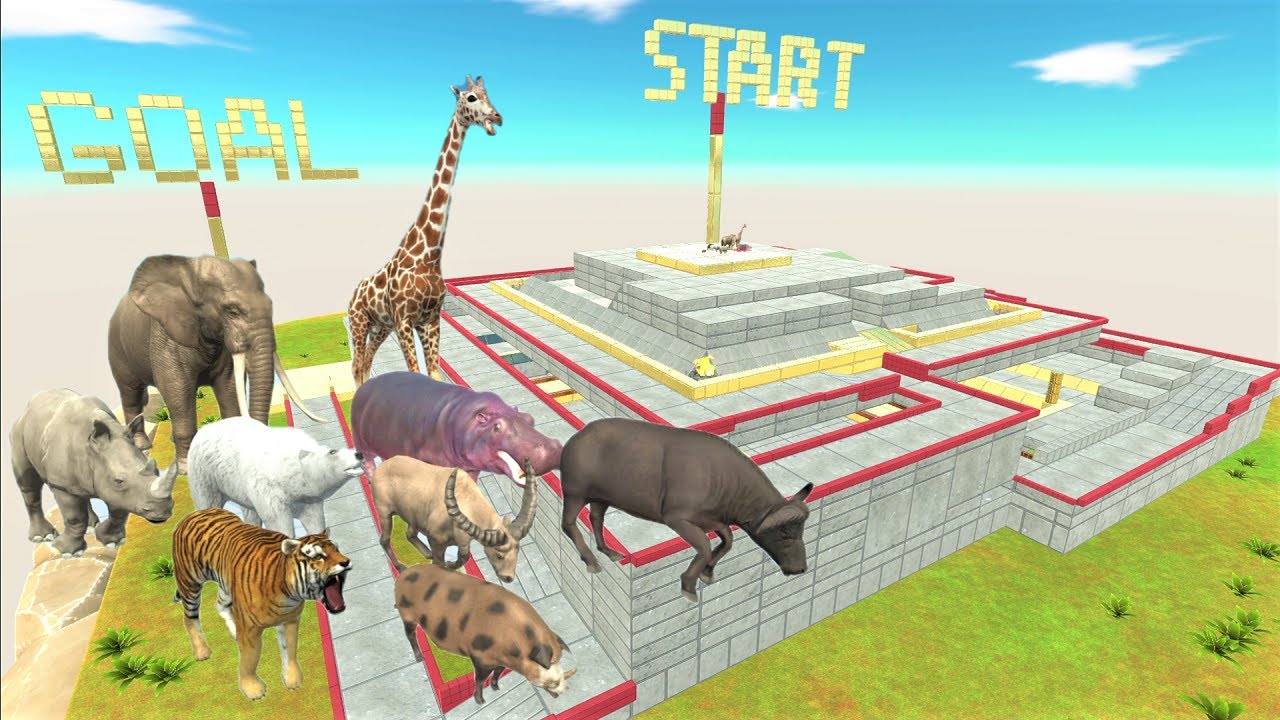 Animal speed race. A course that three-dimensional maze course! | Animal Revolt Battle Simulator