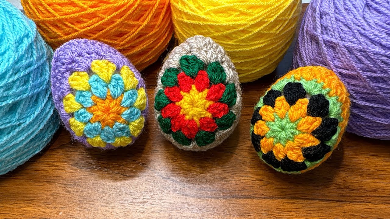 🐰🥚 🌷 Самые простые пасхальные яйца крючком / Схема вязания крючком без яиц