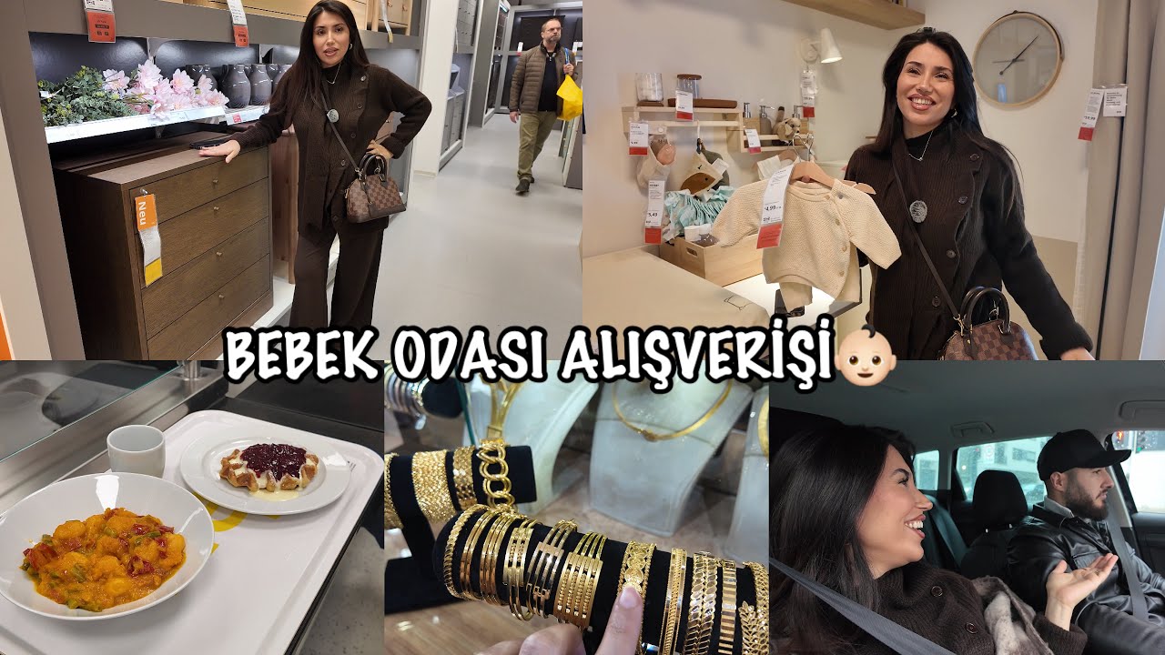BEBEĞİMİZİN İLK ALIŞVERİŞİ👶🏻IKEA TURU🤰🏻SAÇLARIMI BOYATTIM, BEBEK ODASI ALIŞVERİŞİ, KUYUMCUDAYIZ😍