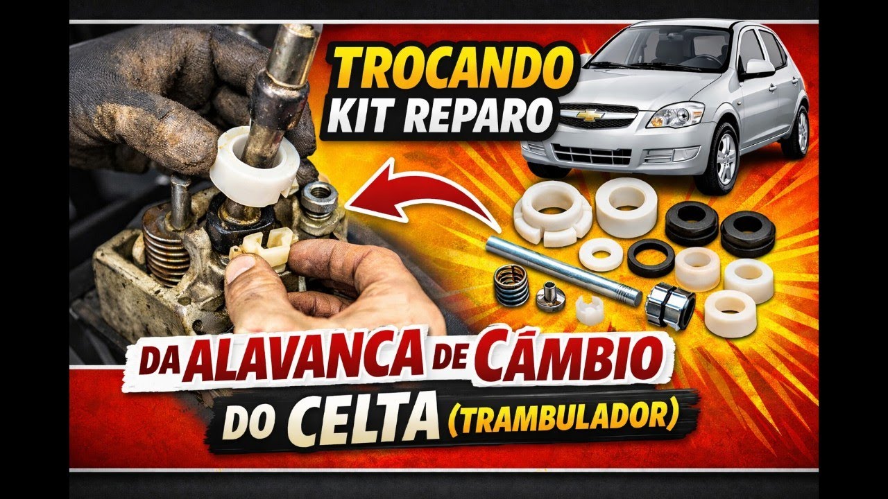 Trocando kit reparo da alavanca de câmbio do celta (trambulador)