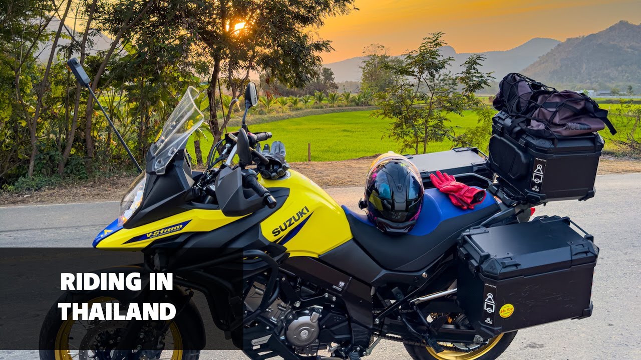 First time riding the Suzuki Vstrom 650 in Chiang Mai Thailand as a beginner