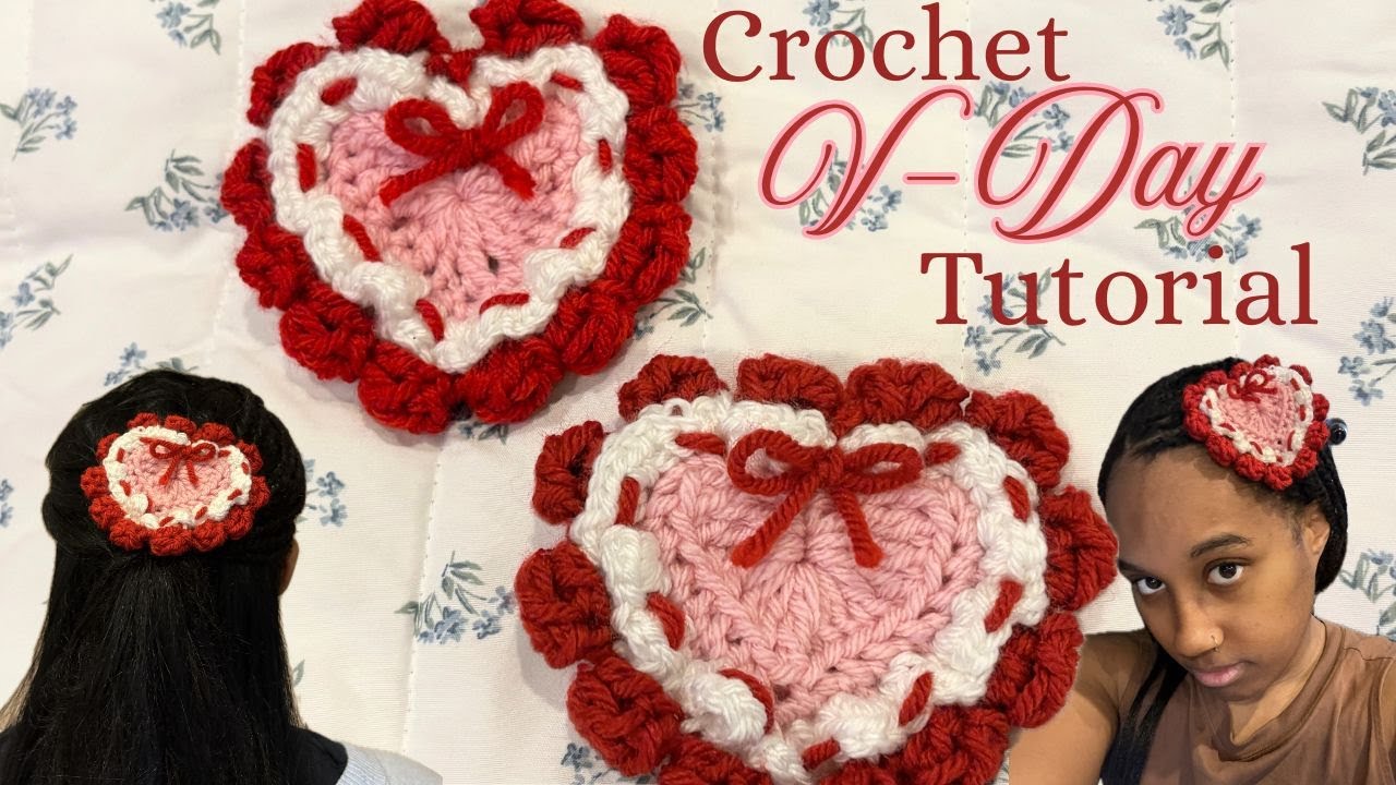 Crochet Hair Clip Tutorial | perfect Valentine's Day crochet project!