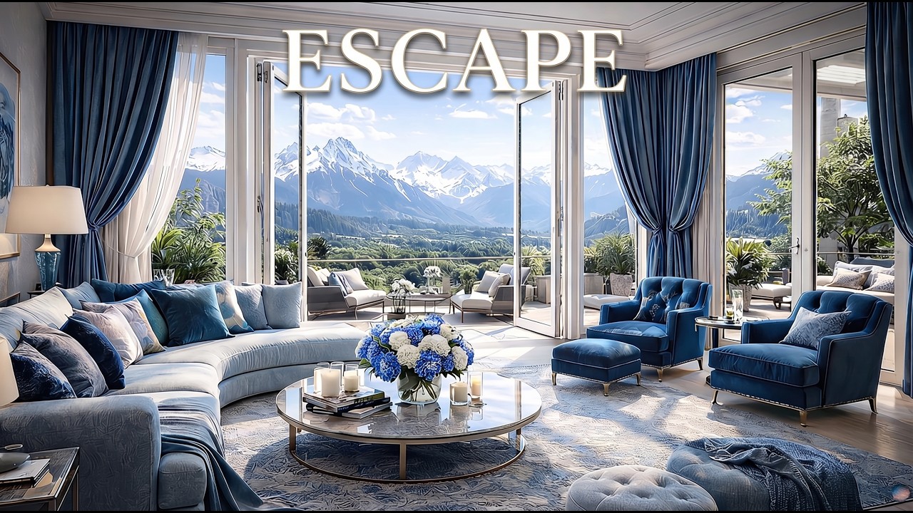 Alpine Blue Lounge – 1 Hour of Refined Relaxing Jazz | Mountain View Escape