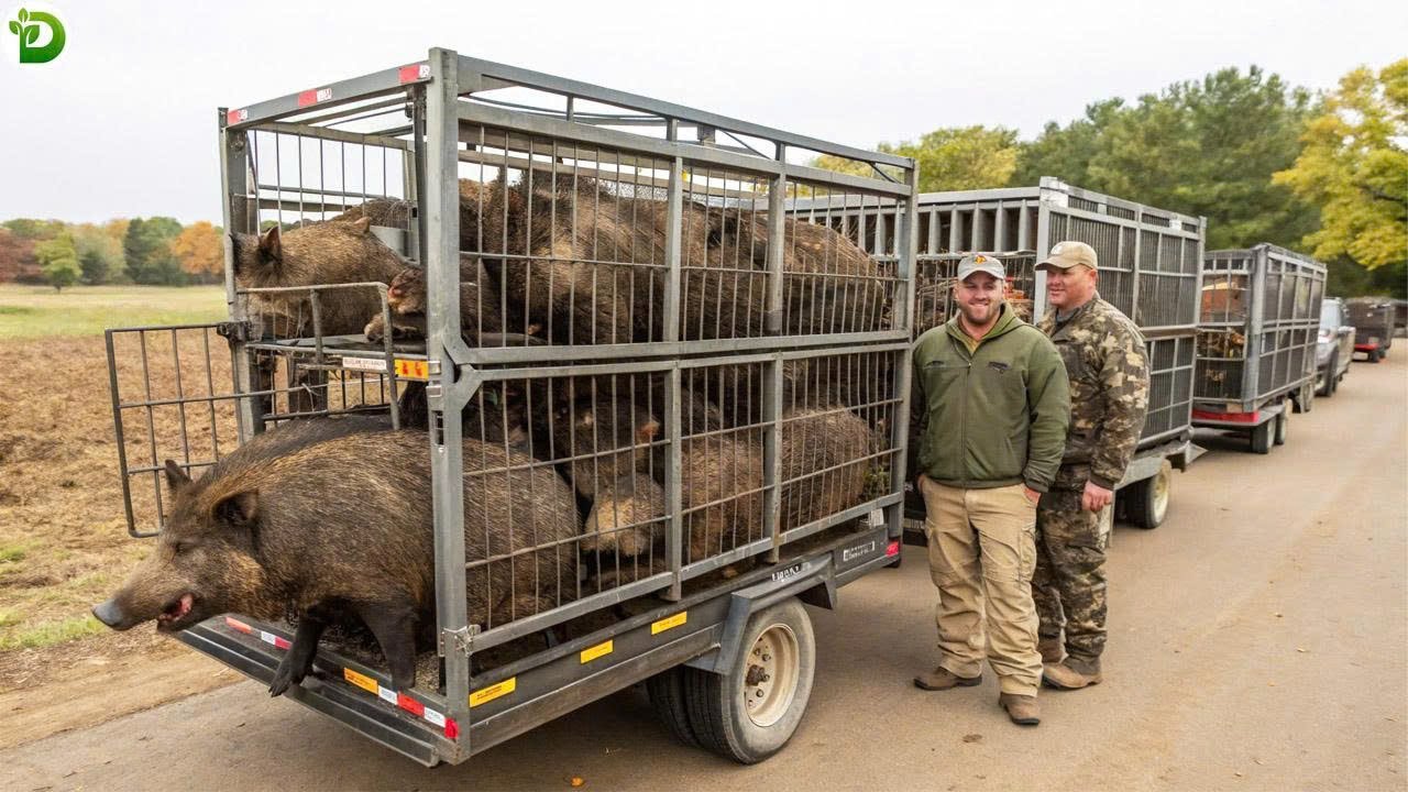 AMAZING! Wild Boar Fell Into Trap - Farmer Successfully Protects Crops And Wild Boar Meat Feast