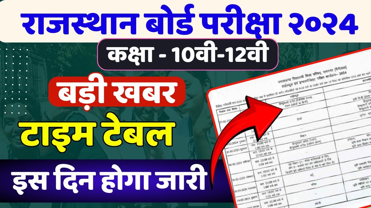 Rbse Board Time Table 2024 -  टाइम टेबल जनवरी में इस दिन आएगा | rbse Board Exam 2024 | Rbse Board