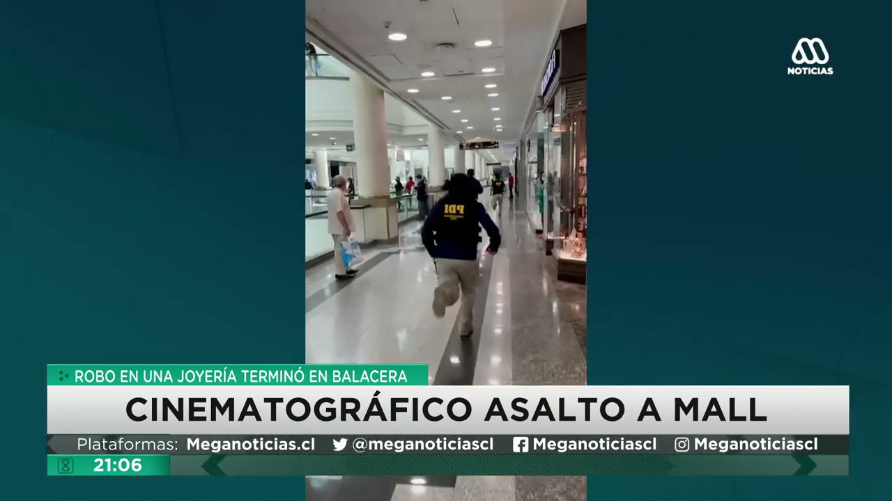Cinematográfico robo en Mall | Asalto en joyería termina en balacera