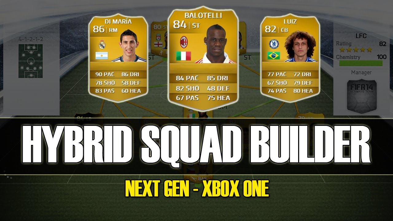 FIFA 14 - INSANE 50K HYBRID SQUAD BUILDER - with Balotelli, Di Maria and More!