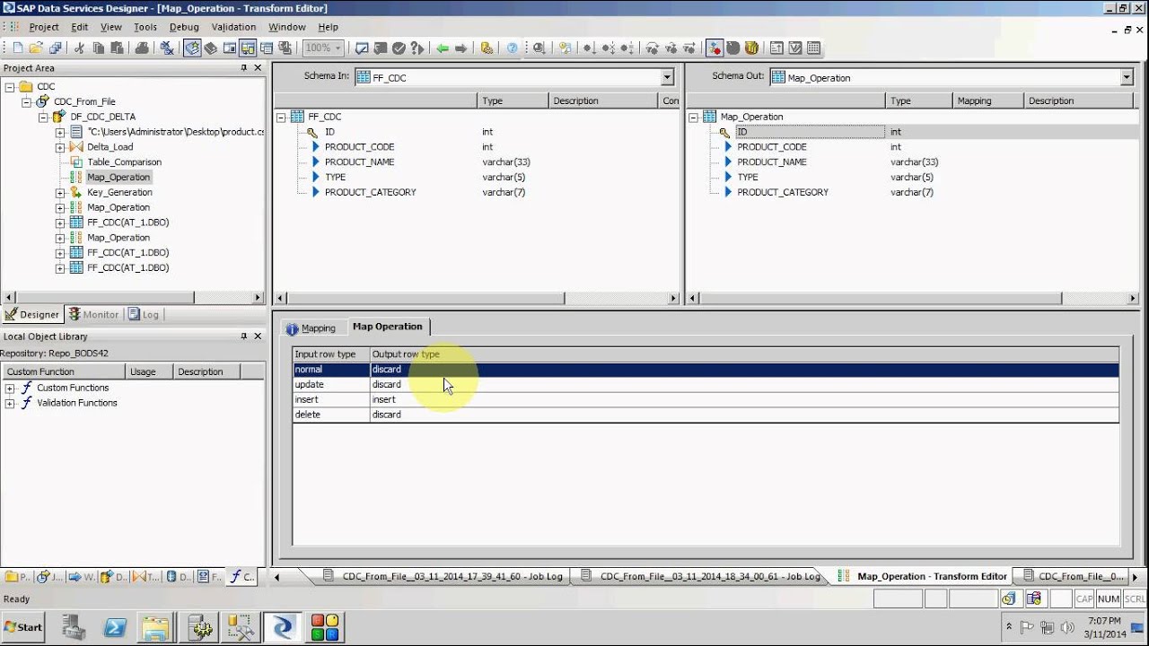 File based CDC using SAP Data Services