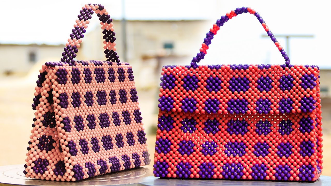 How to make a bag using beads with the latest 2022 design. 2022. #beadedbag  #beadedbagtutorial