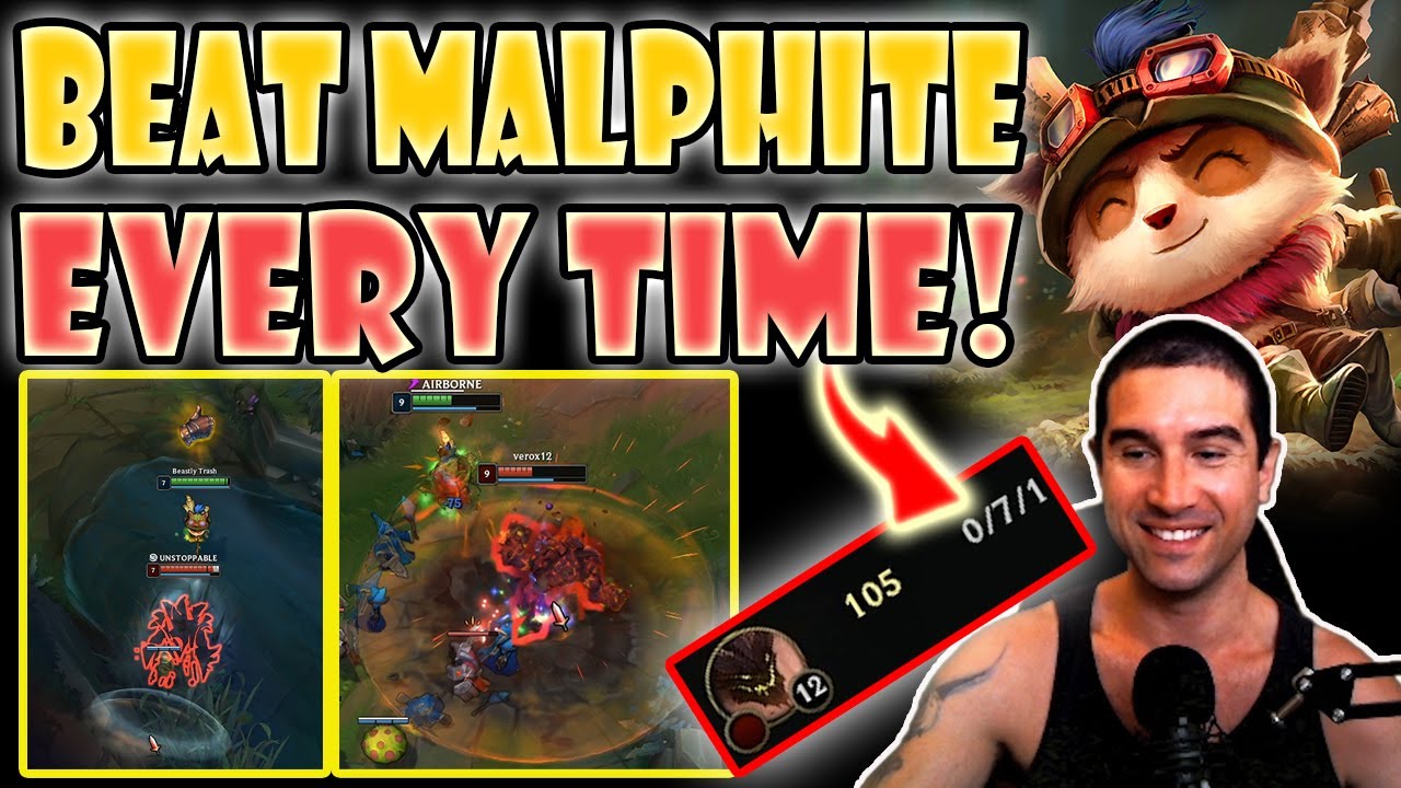 How to Beat Malph EVERY Time! What to Build Explanation [Teemo vs Malphite] S11 Commentary