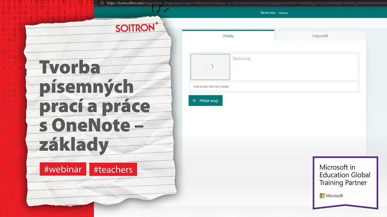 Webinář: Tvorba písemných prací a práce s OneNote – základy