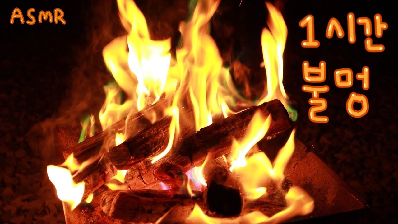 ASMR 머물다 | 타닥 타닥 모닥불 소리 | 불멍하기 1시간 🔥😌 1 hour | bonfire | spacing out | 焚き火の音1時間