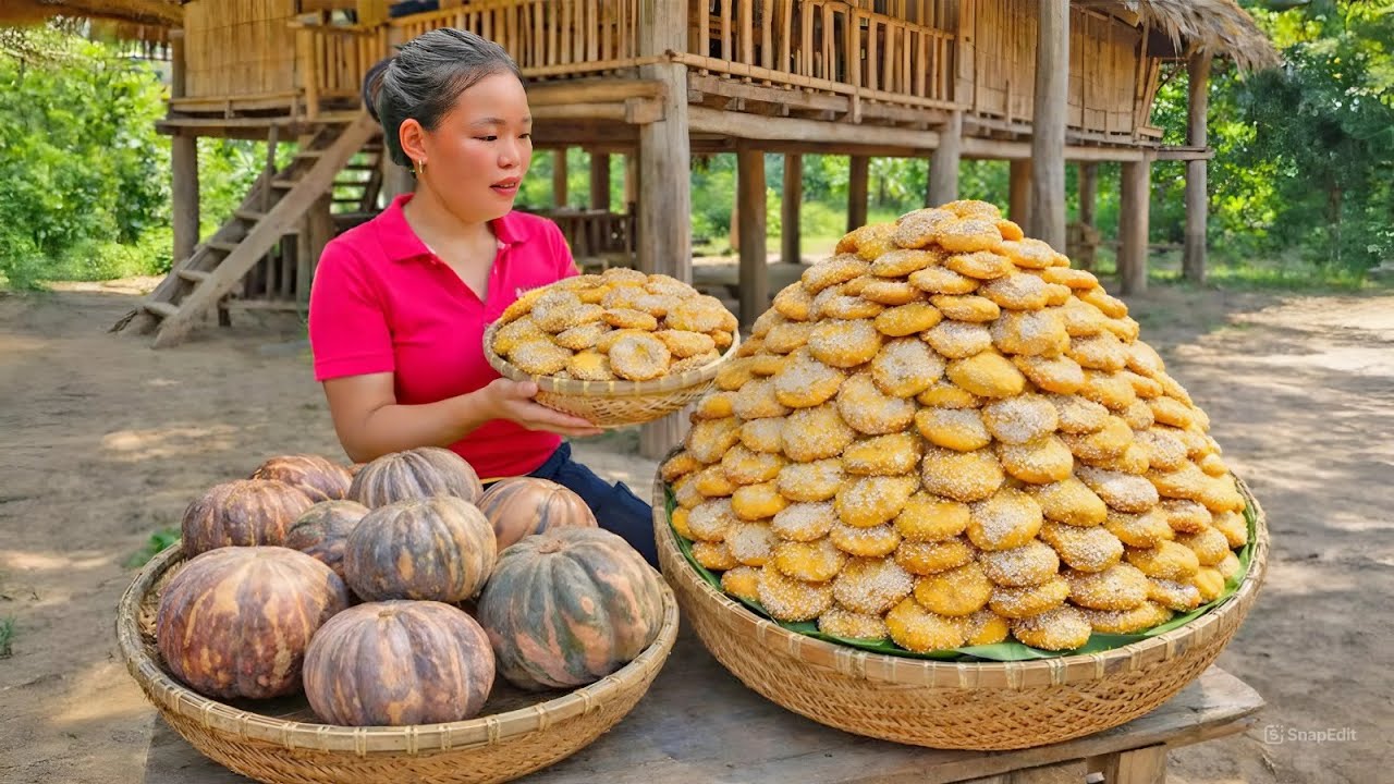 How to Make Crispy Fried Pumpkin Cakes to Sell at the Market - Gardening | Trieu Mai Huong