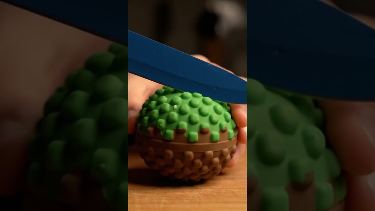 Asmr Cutting a ball coming from Minecraft parallel world🪐🤤 