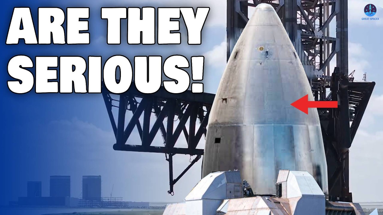Загадочный носовой обтекатель Starship от SpaceX для испытаний на удар на стартовой площадке? Гиг...