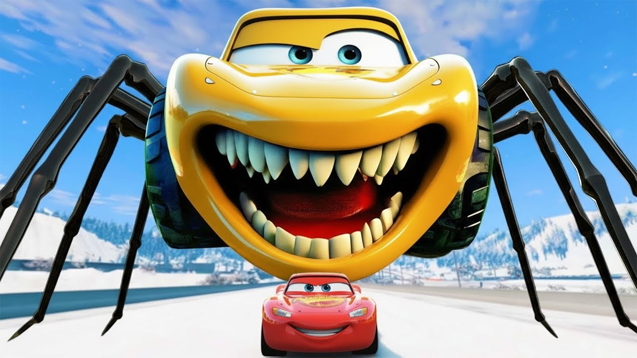 Epic Escape From The Lightning McQueen Head Eater | Car VS Lightning McQueen Head Eater
