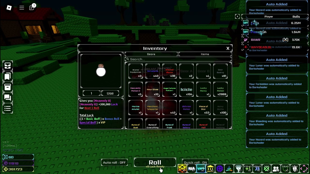 SOLS RNG MAJOR BUG??? HEAVENLY POTIONS II AND OBLIVION POTION NOT GIVING ANYTHING