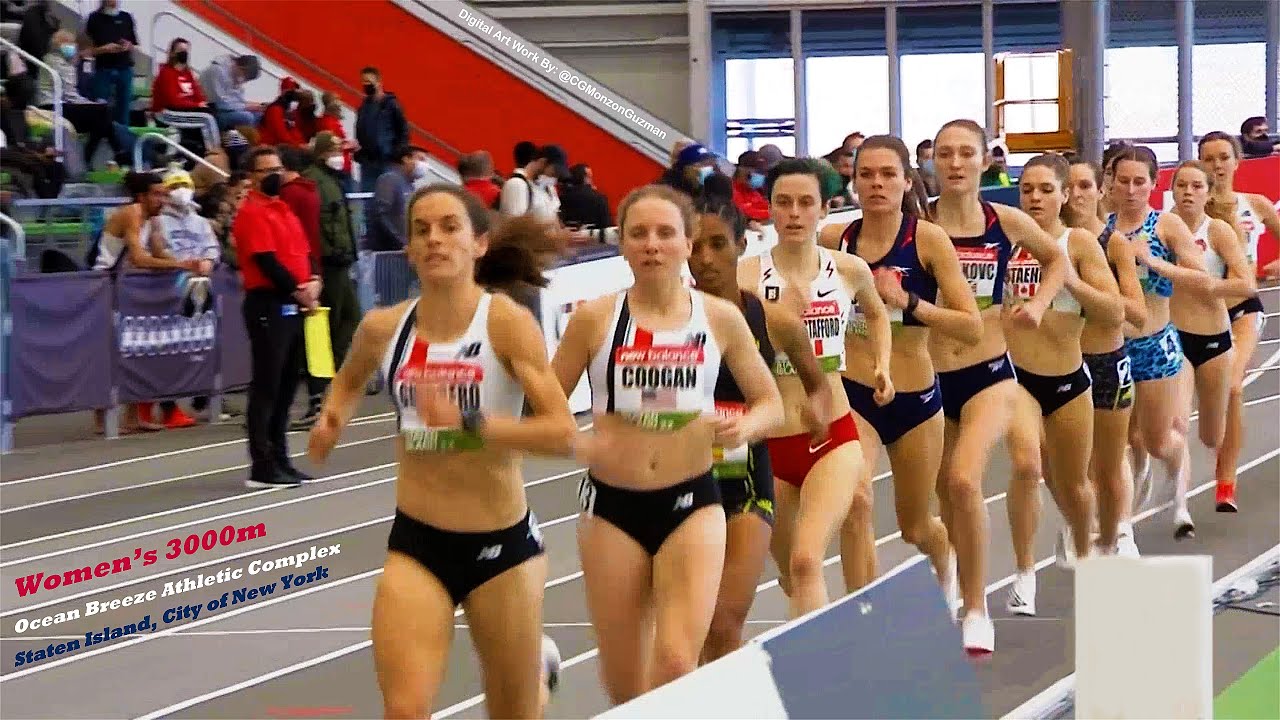 Women's 3000m.  Ocean Breeze Athletic Complex, Borough of Staten Island, City of New York.  2/6/2022