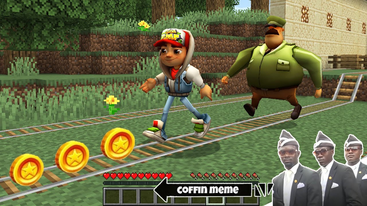 I found Real Subway Surfers in Minecraft - Coffin Meme