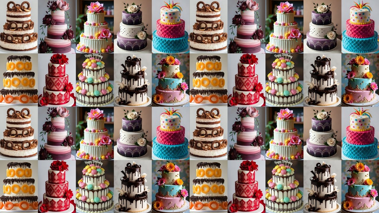 🌈3 Tier Cake Design/Cake Cake/Cake Design/Cake Recipe/Anniversary Cake/Birthday Cake/Chocolate Cake