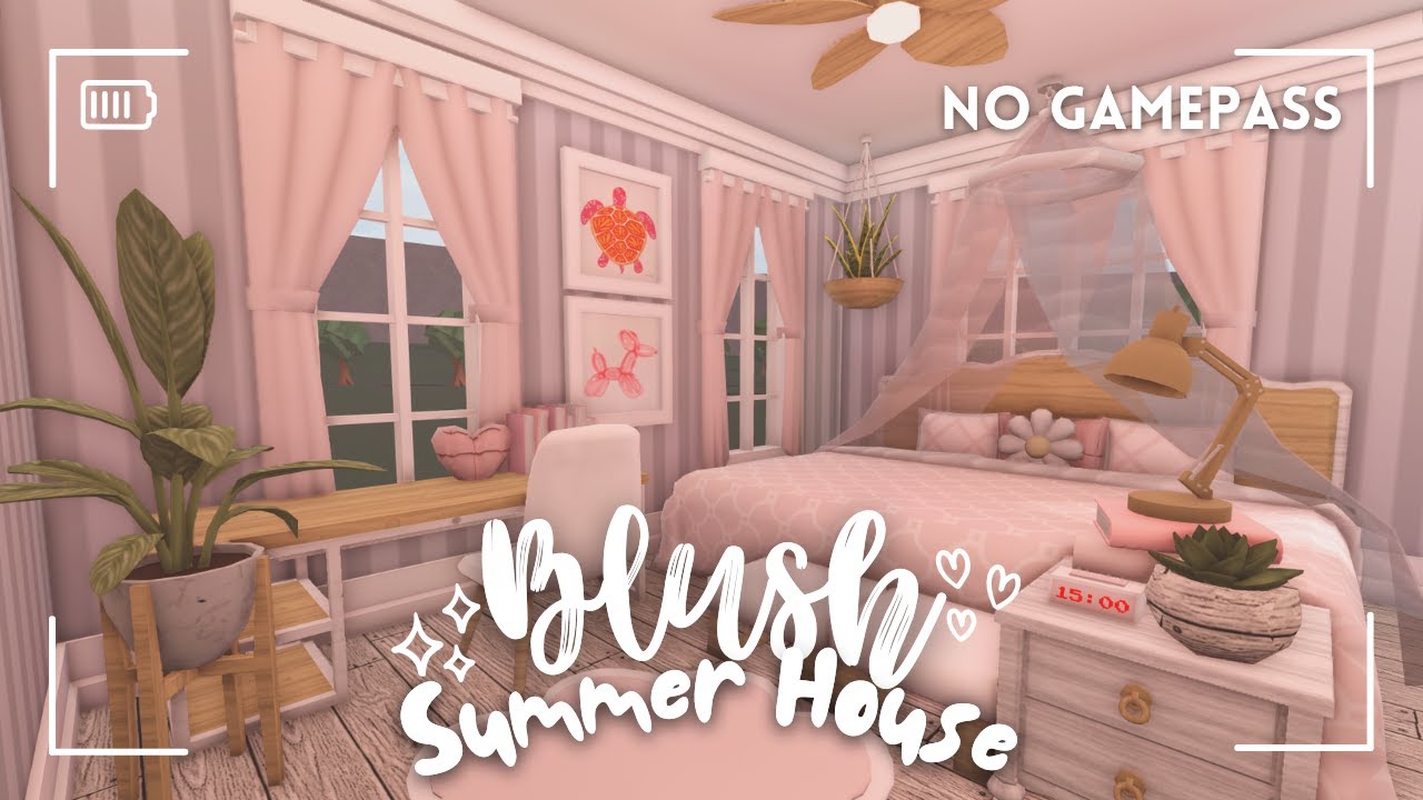 [ bloxburg ]🌷 soft blush summer house ꒰ no gamepass build & tour ꒱