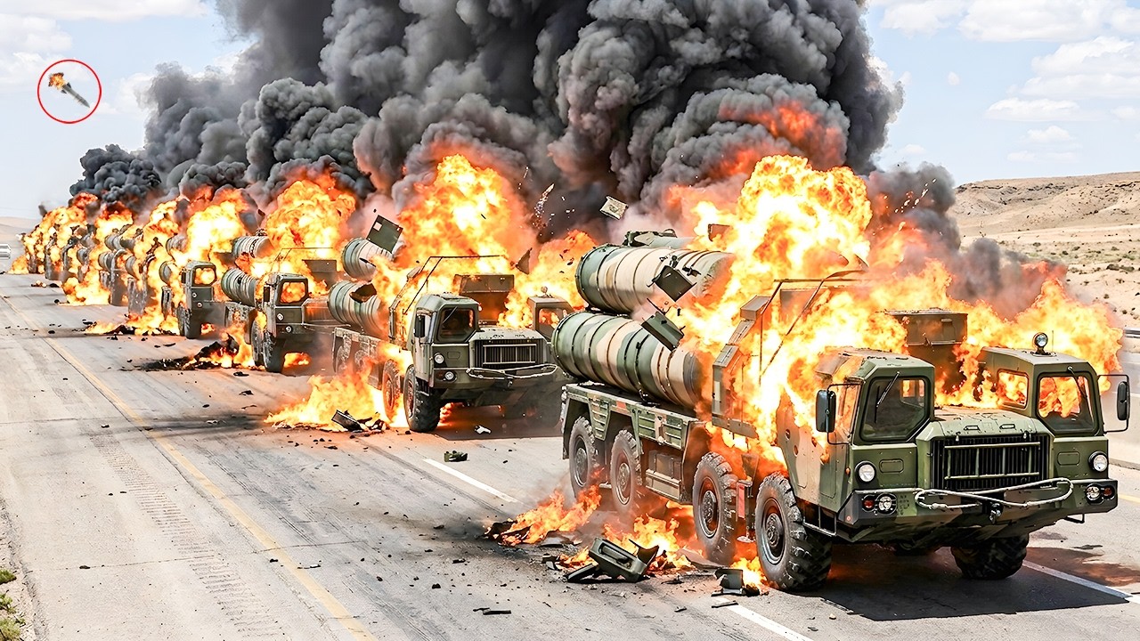 Russian Strategic Missile Convoy Racing Toward Launch Position Destroyed by Precision Missile