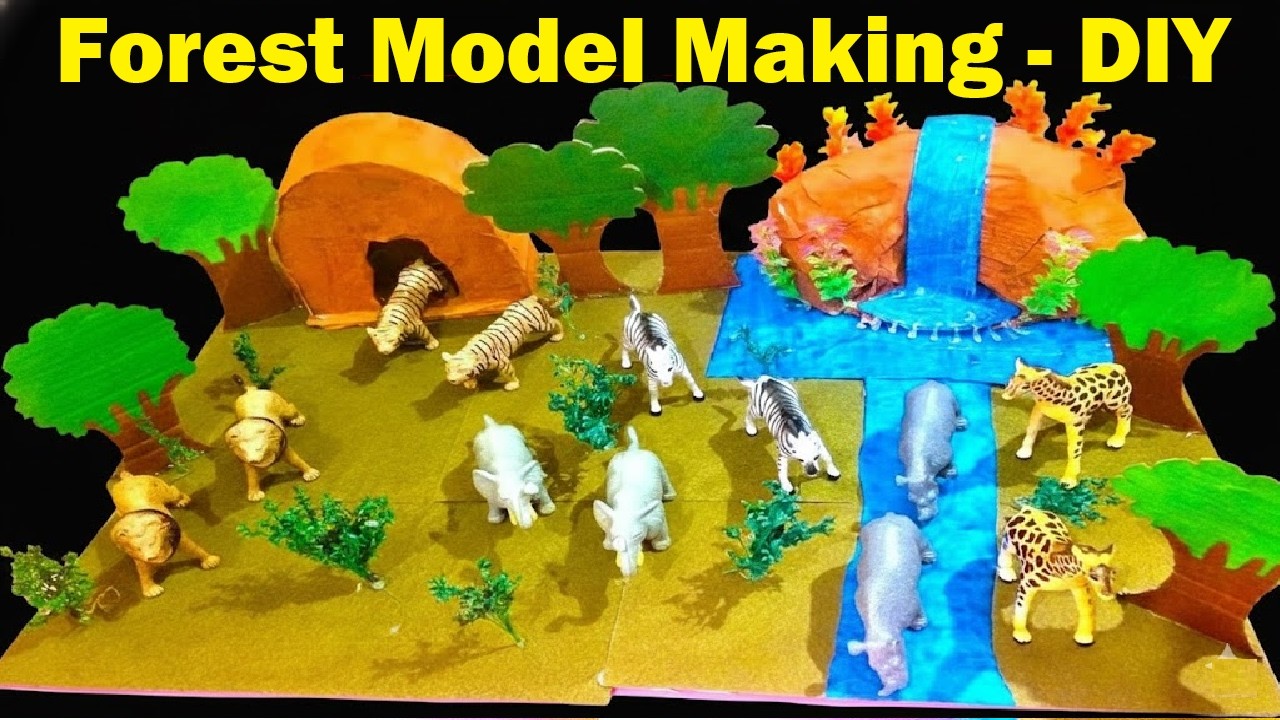 forest model making using cardboard | DIY craft | creative ideas  | howtofunda  | still model
