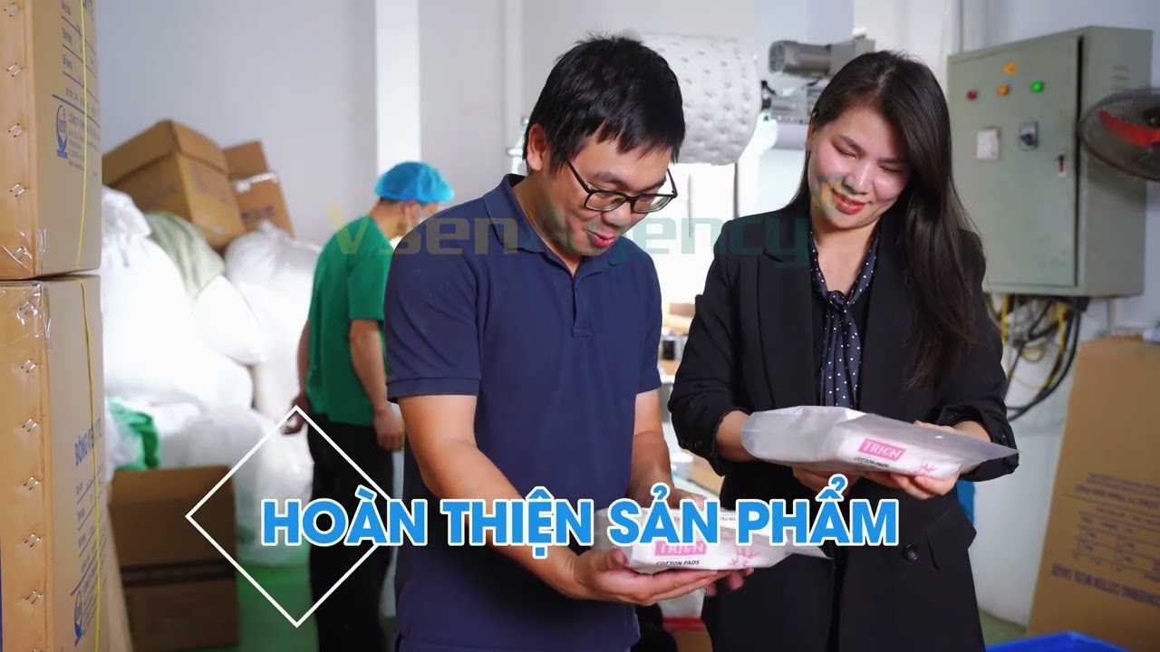 VIDEO GIỚI THIỆU nhà máy sản xuất bông tẩy trang -Video truyền thông trọn gói cùng VSEN #vsen #media