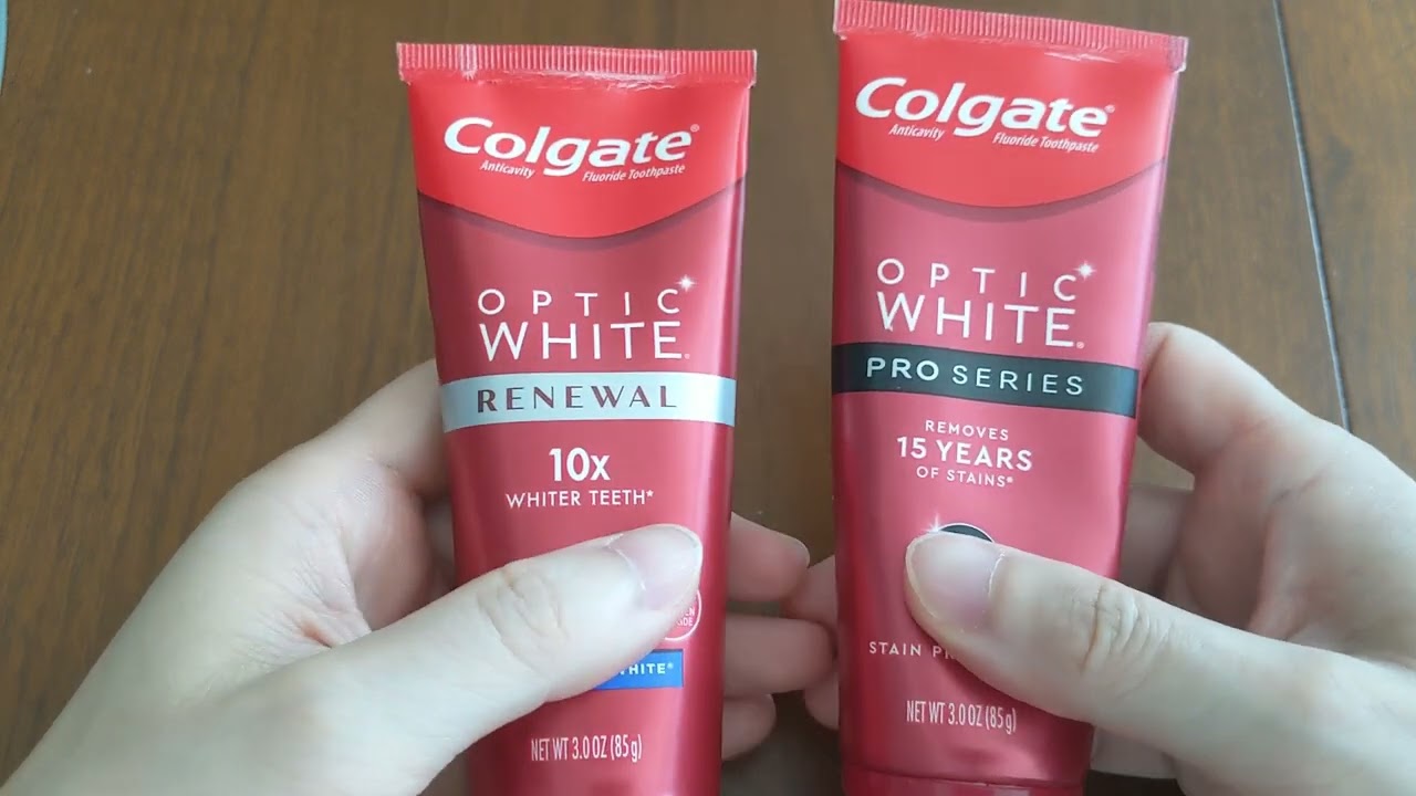 Зубная паста Colgate Optic White Renewal против Pro Series