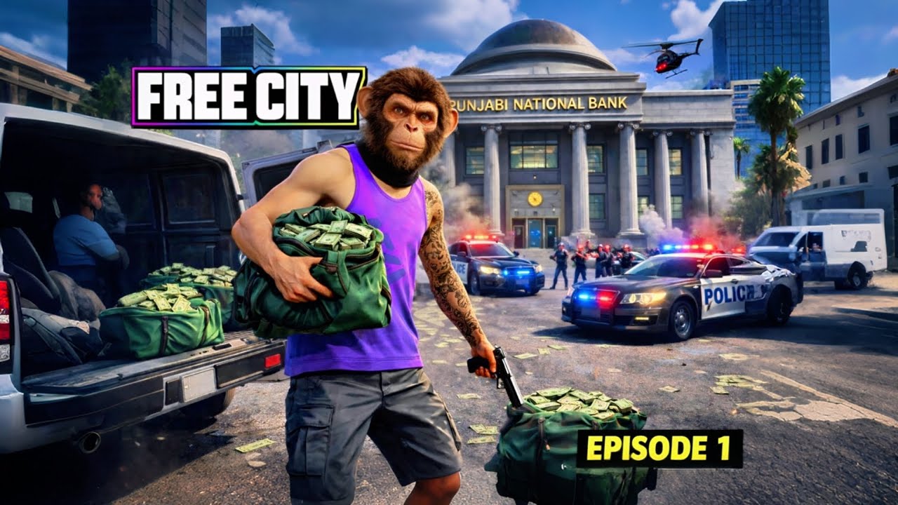 FREE CITY EPISODE 1 😱 | पहली ही मिशन में BANK ROBBERY हो गई!