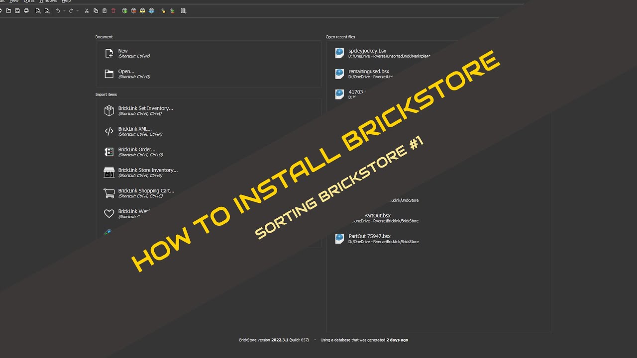 HOW TO: Install BrickStore and connect BrickLink | Sorting BrickStore #1