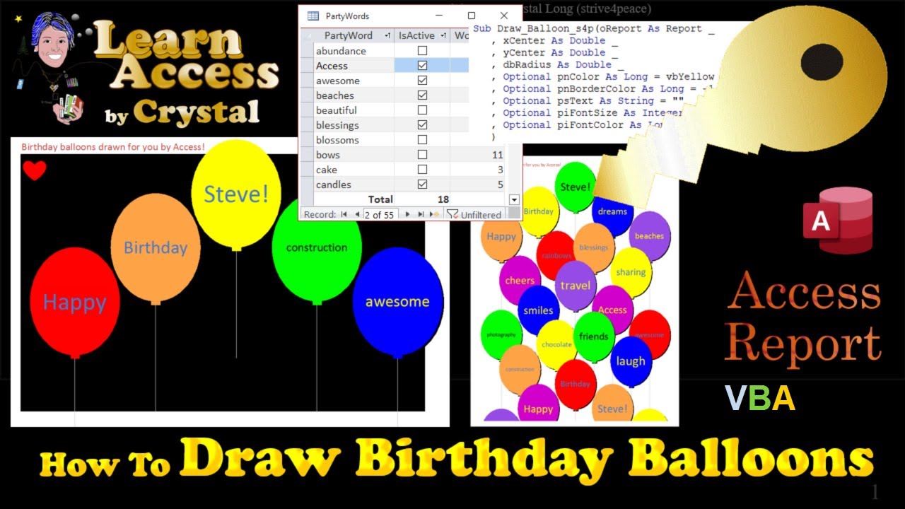 HowTo Draw Birthday Balloons in Access