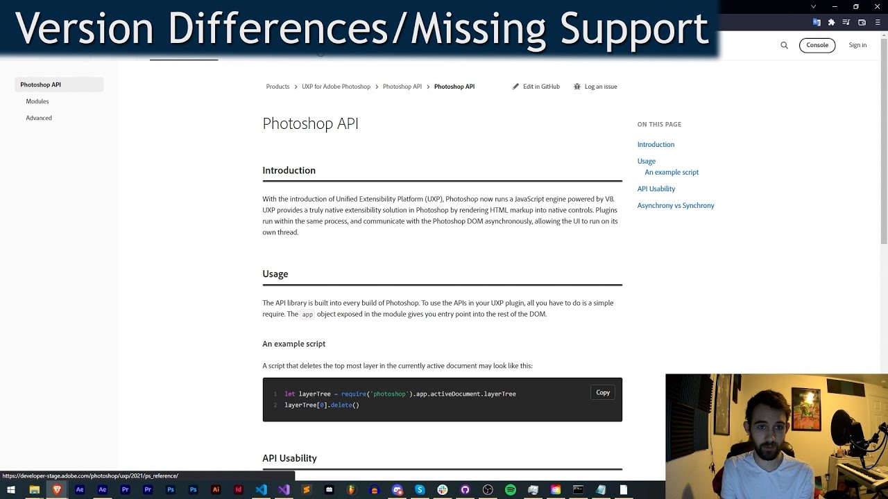 UXP plugin QuickTip - Version Differences/Missing Support