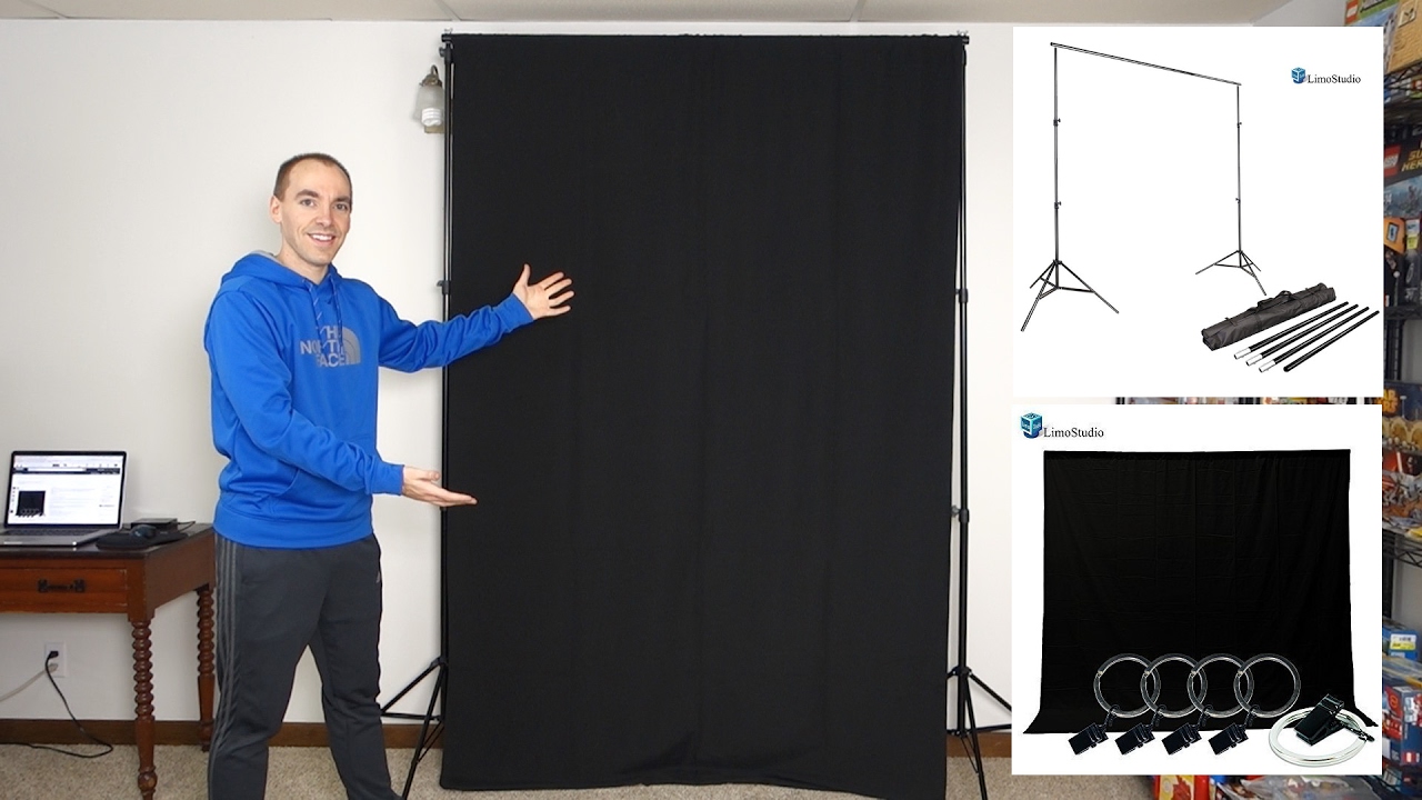 LimoStudio Backdrop Support Stand & Black Muslin Backdrop Screen Setup & Review