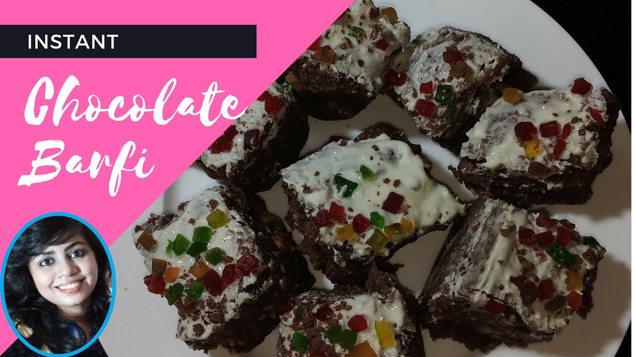 instant two layer chocolate barfi(fudge)/5 मिनट TWO LAYER CHOCOLATE BARFI  नई प्रक्रिया  बनाया गया