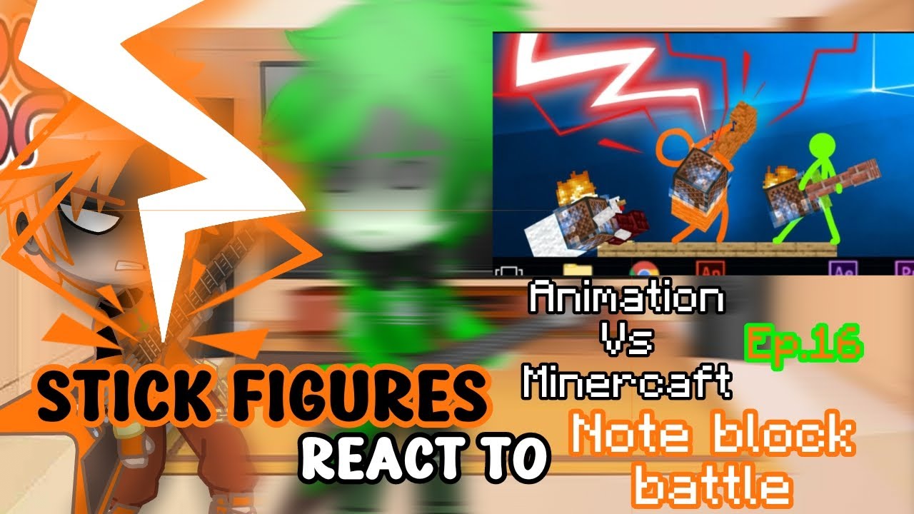 [🍿] Stick figures react to AvM Ep.16 Note Block battle //ɢᴄʀᴠ// { 𖨆 AvA Alan Becker AvM 𖨆 }