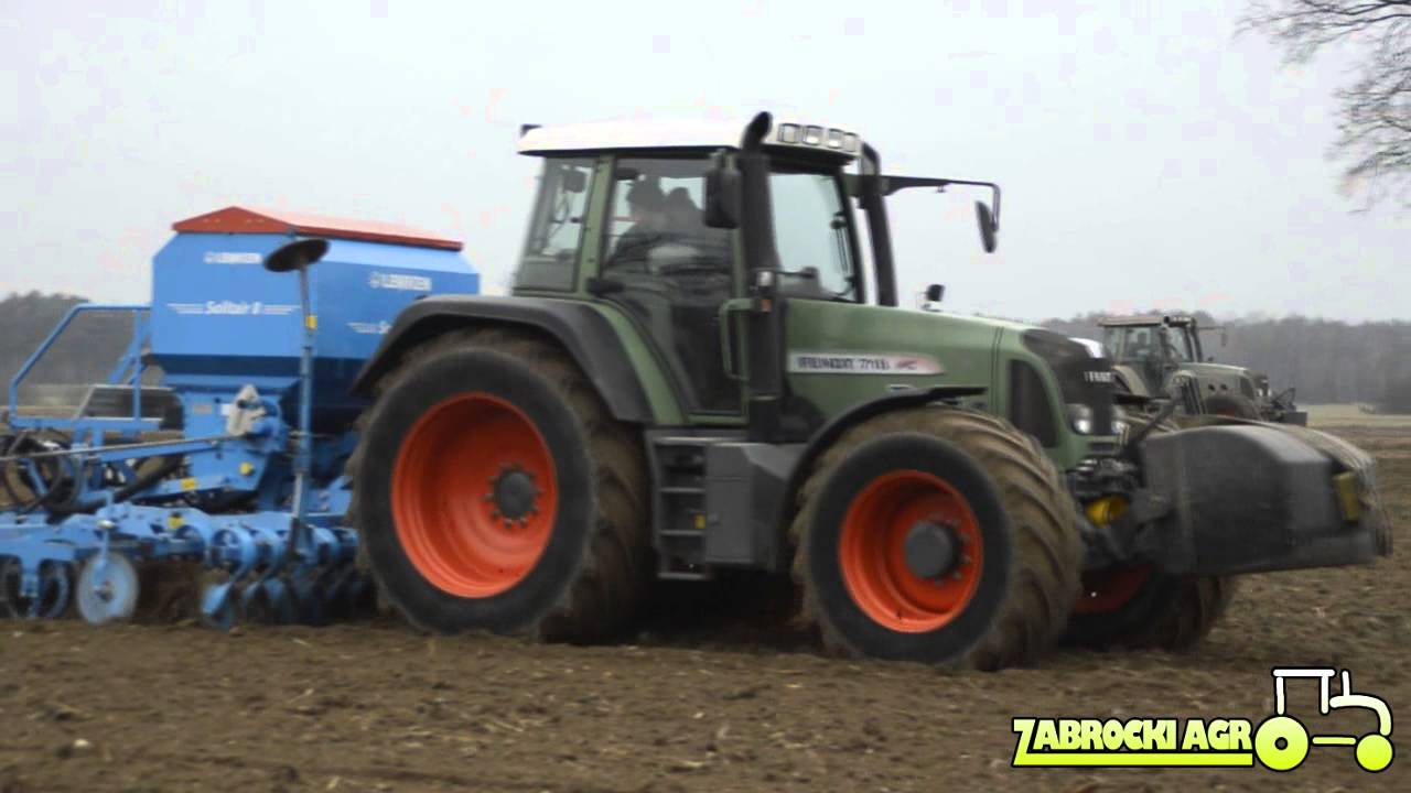 Nocny siew zb&oacute;ż ozimych, Fendt 718 Vario, Lemken Solitair 8, ZabrockiAgro.pl