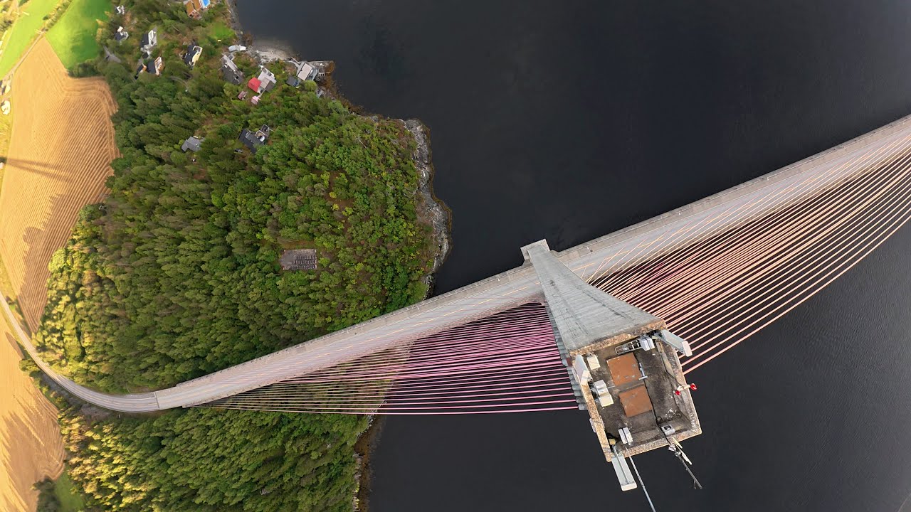 Norway: flying over the Skarnsund Bridge
