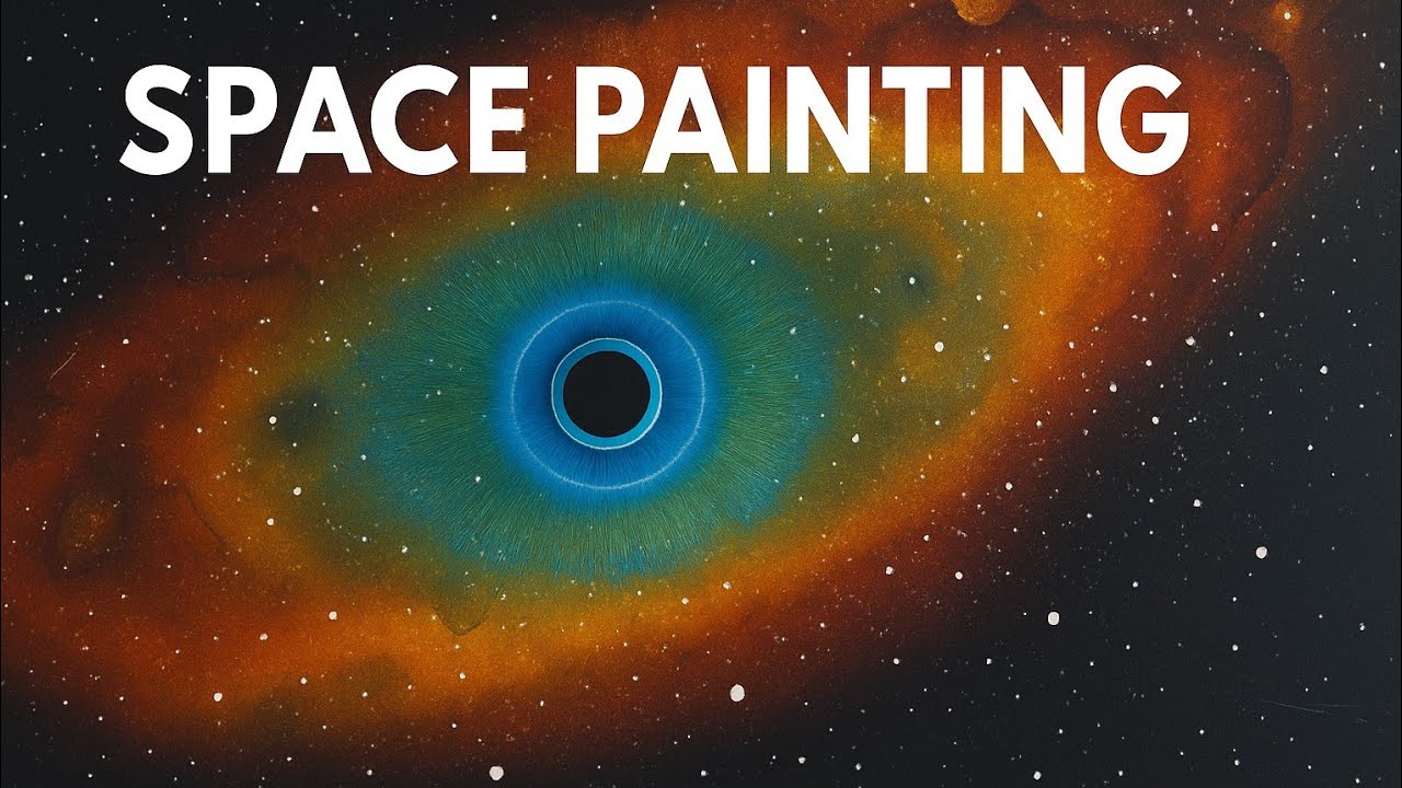 Нарисуйте Завораживающую Галактику на Чёрном Холсте 🌌 | Лёгкий Урок Акриловой Живописи Туманности