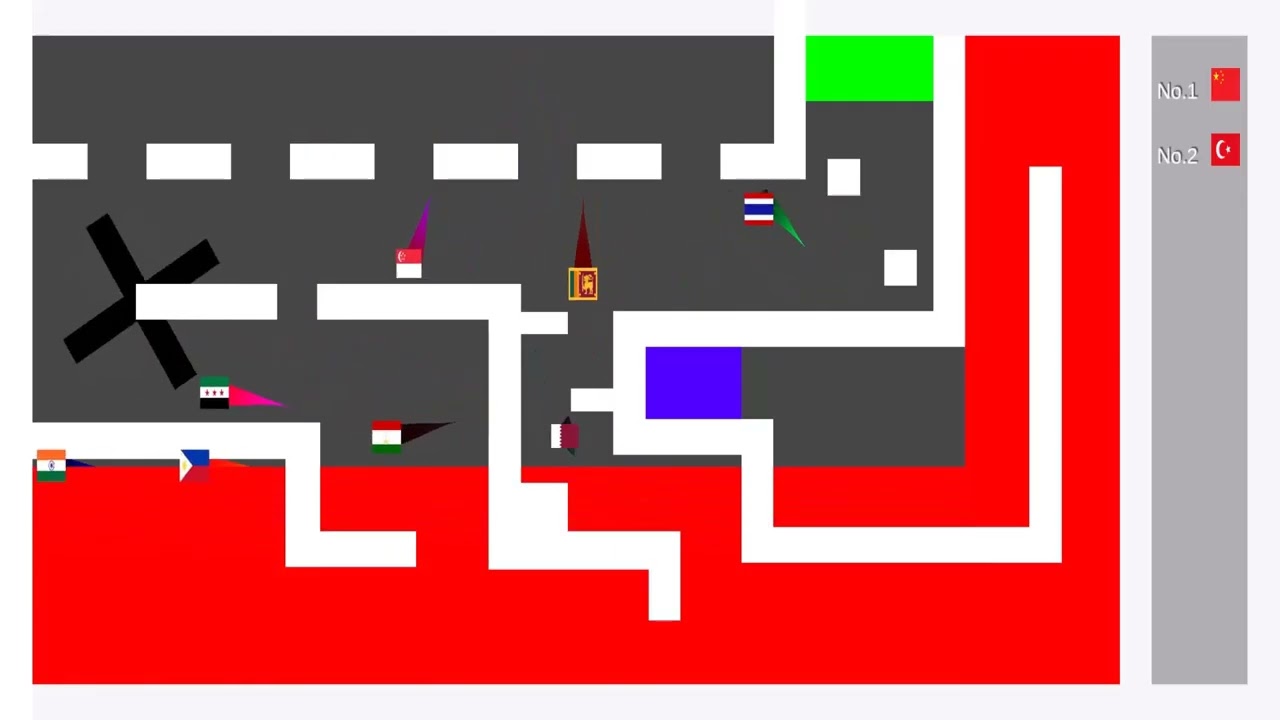 Square Race | Round 5 Begins! | Who Will Win? | Flags of Nations |