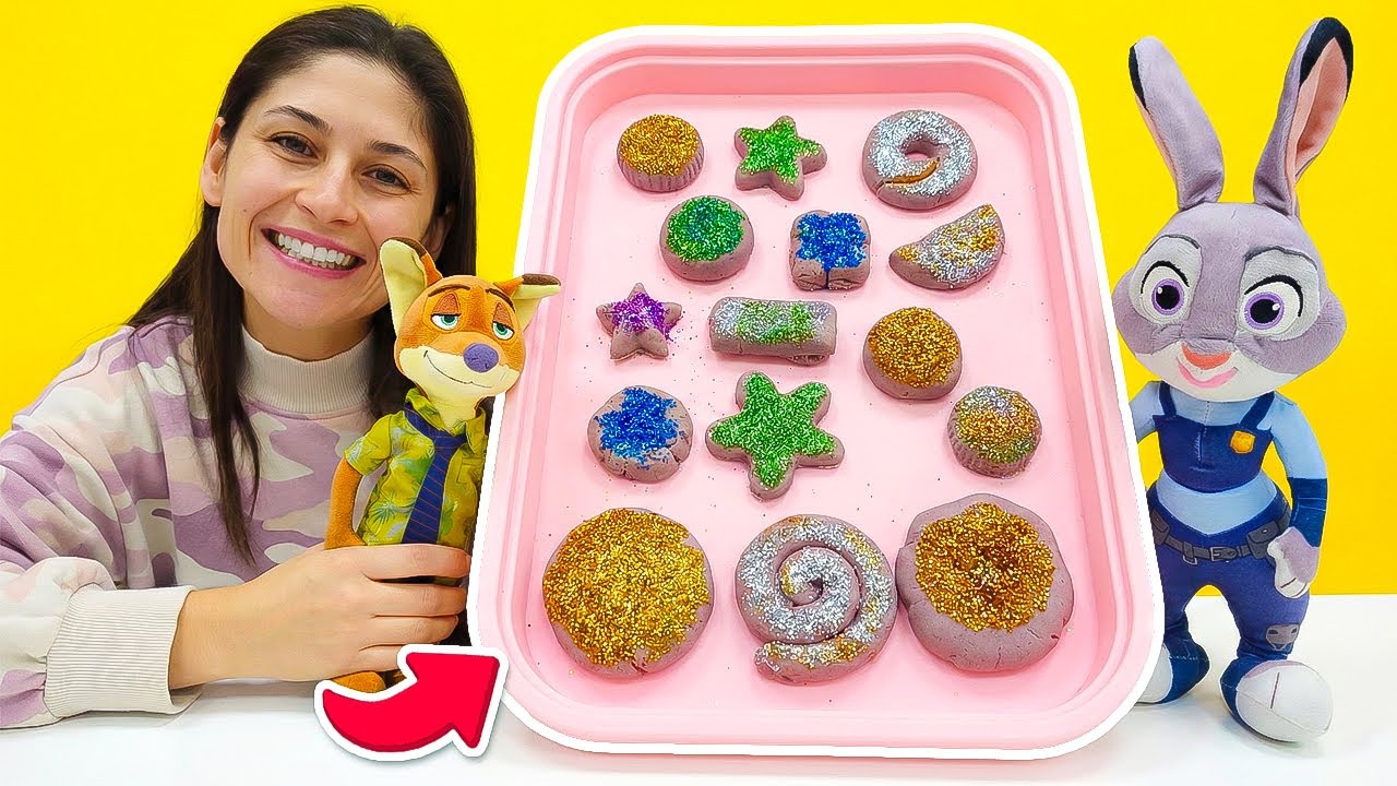 Ayşe, Judy toplantıdayken Nick için pekmezli kurabiye yapıyor! Oyun hamuru ile videolar.