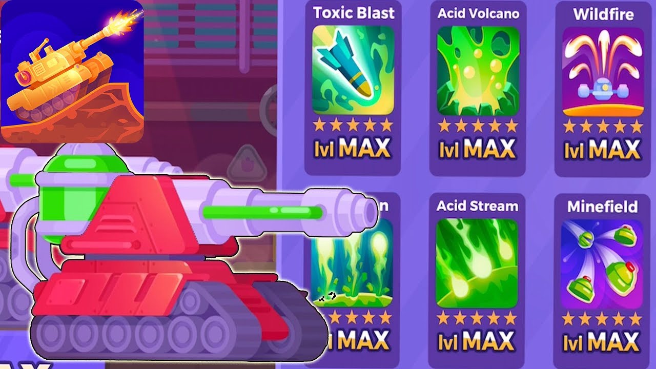 Tank Stars - Gameplay Walkthrough part 101 - Tank Toxic All Weapon Max lvl(iOS,Android)