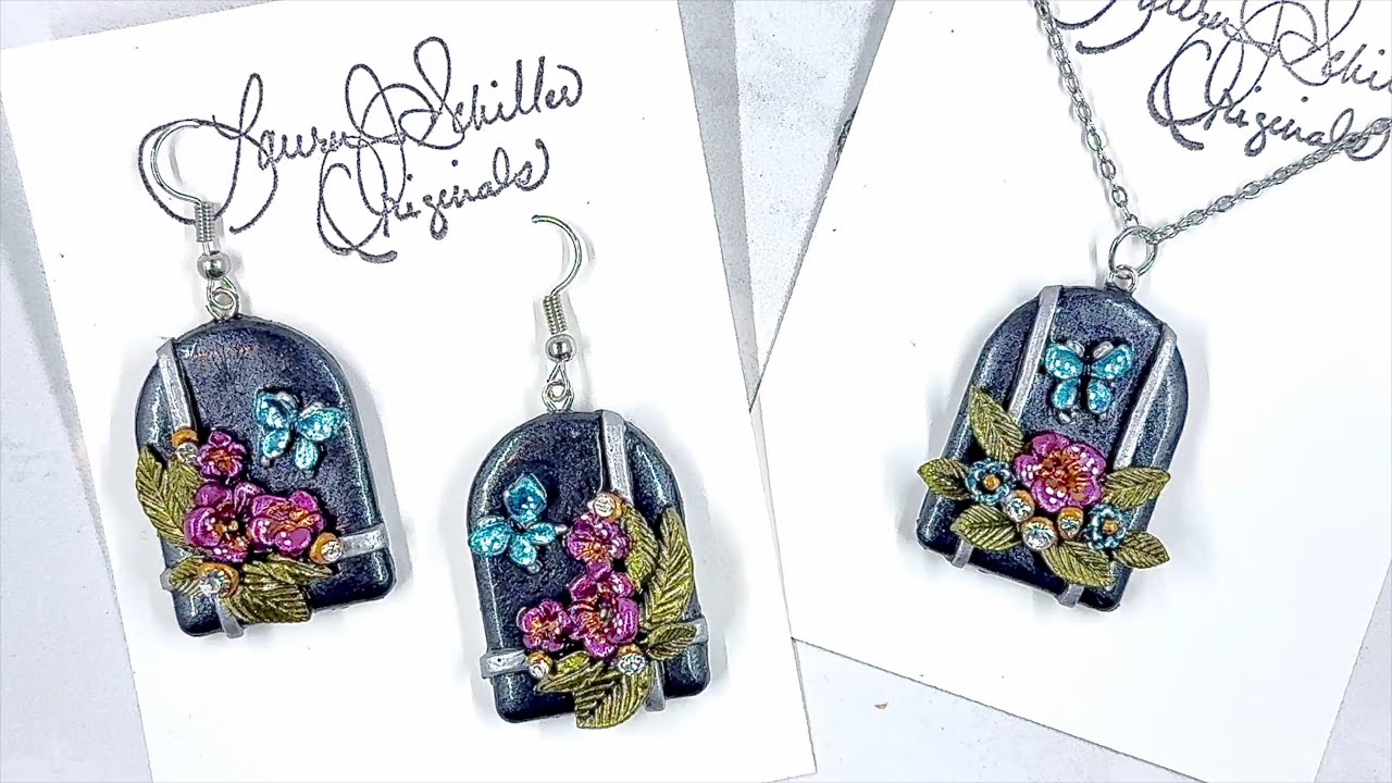 POLYMER CLAY JEWELRY TUTORIAL: FLORAL & BUTTERFLY JEWELRY SET