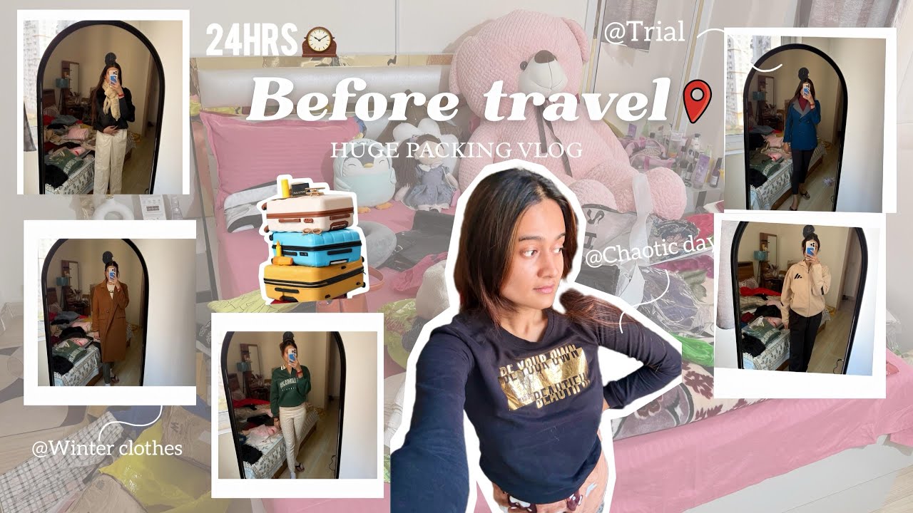 24hrs Before Travel 🧭 Huge Packing Vlog 🧳 #youtube #luggagepacking #travel #explore #familytrip 