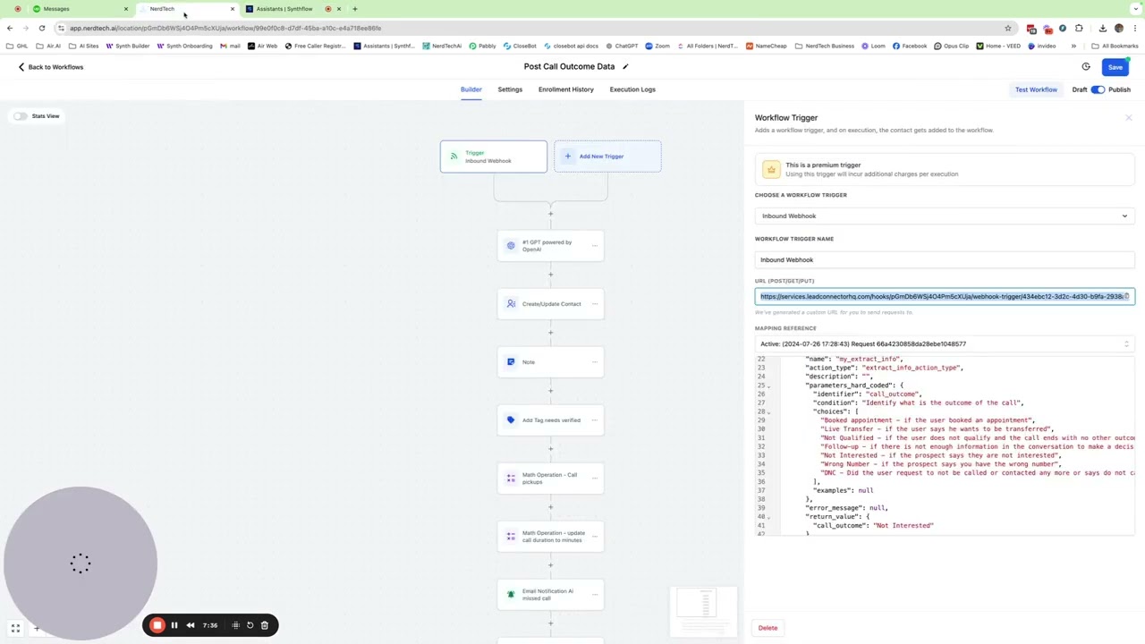 SynthFlow Voice Ai: How to Set Up Advanced [Post Call Data] 📞 Workflow  🔥