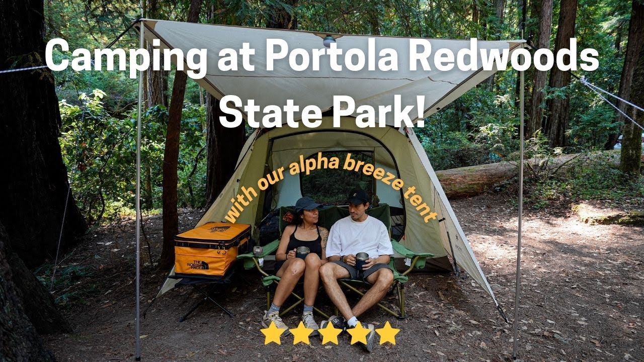 Snow Peak Camping at Portola Redwoods for the first time