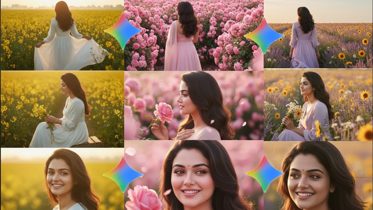 Instagram Viral Three layer Flower garden Image Prompt Free | Google Gemini 