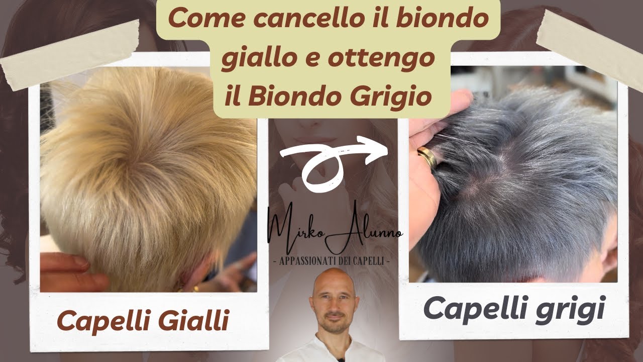 Come fare i capelli Biondo grigio, eliminando il Biondo giallo con NERO E VIOLA