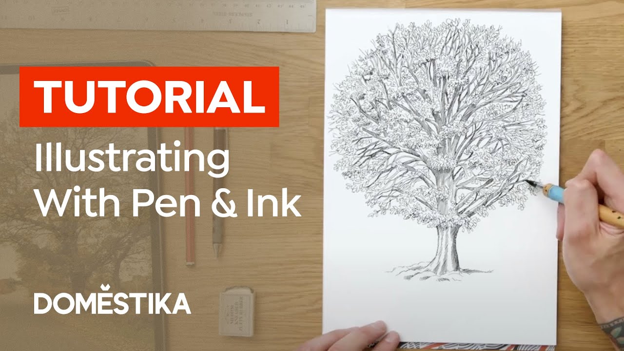 How to Draw a Tree in Pen and Ink - Illustration Tutorial by Philip Harris | Domestika English